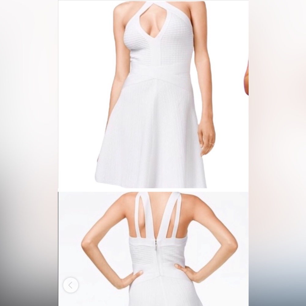 *NEW* GUESS Bandage Fit and Flare White Dress